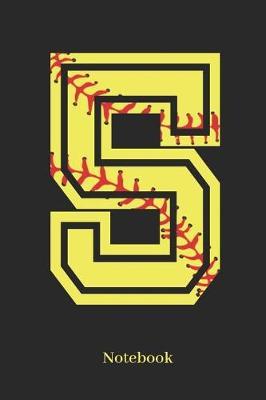 5 Notebook: Softball Player Jersey Number 5 Sports Blank Notebook Journal Diary for Quotes and Notes - 110 Lined Pages