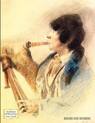 Sketchbook (Bagpipe Player by Joseph Stella): 200 Blank Pages with Borders 8.5x11 Inches