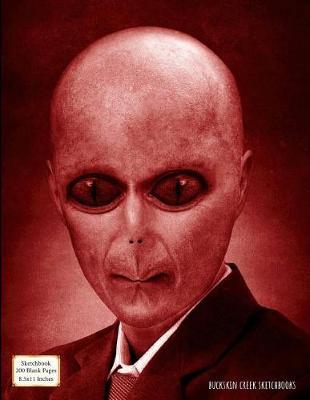 Sketchbook (Red Alien): 8.5 X 11 Inches - 200 Blank Pages