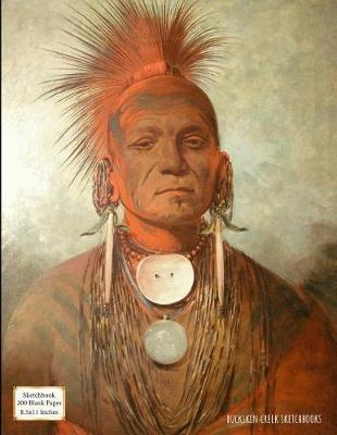 Sketchbook (Iowa Medicine Man by George Catlin): 200 Blank Pages with Borders 8.5x11 Inches
