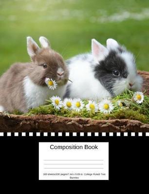 Composition Book: Composition Book 100 Sheets/200 Pages/7.44 X 9.69 In. College Ruled/ Two Bunnies