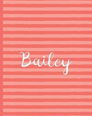 Bailey - Wide-Ruled Composition Book - Living Coral Collection: Pretty Pink Stripe Theme Makes This Wide-Ruled Blank Notebook Perfect for the Office or Classroom