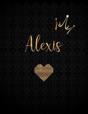 Alexis: Black Personalized Lined Journal with Inspirational Quotes