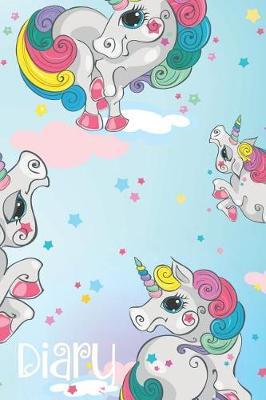 Diary: 120 Page Lined Journal Undated 6x9: Satin Matte Cover: Crazy Unicorns
