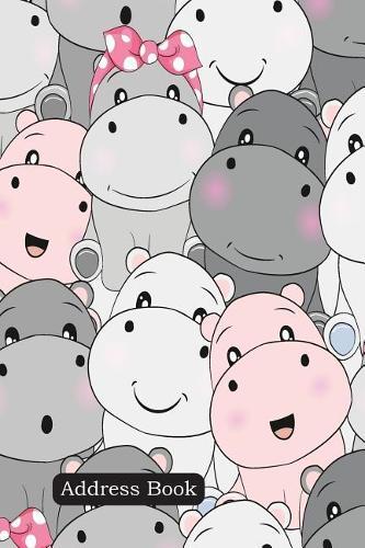 Address Book: Include Alphabetical Index with Cute Baby Hippo Seamless Pattern Cover