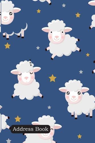 Address Book: Include Alphabetical Index with Cute Sheeps and Stars Seamless Pattern Cover