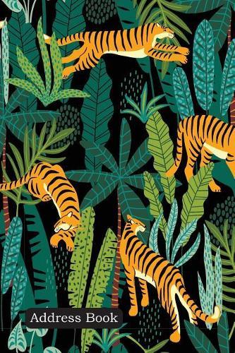 Address Book: Include Alphabetical Index with Exotic Pattern with Tigers in the Jungle Cover
