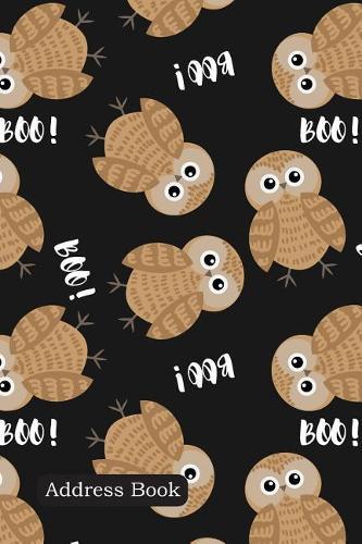 Address Book: Include Alphabetical Index with Owl Halloween Seamless Pattern Cover