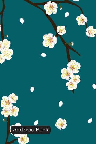 Address Book: Include Alphabetical Index with Plum Blossom Flower on Indigo Blue Cover