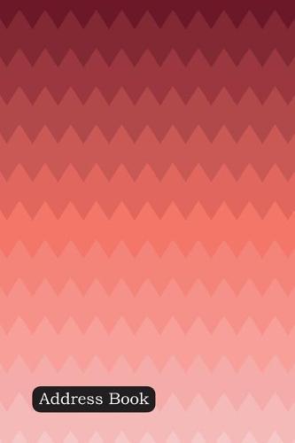 Address Book: Include Alphabetical Index with Red Geometric Abstract Chevron Zigzag Stripes Cover