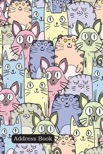 Address Book: Include Alphabetical Index with Seamless Cats Pattern Cover