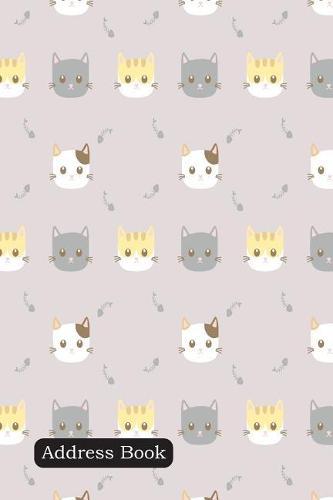 Address Book: Include Alphabetical Index with Seamless Pattern Cute Cat Cover
