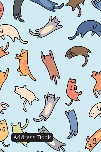 Address Book: Include Alphabetical Index with Seamless Pattern Doodle Cats Cover