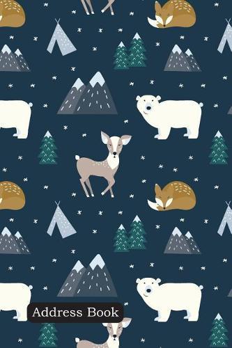 Address Book: Include Alphabetical Index with Seamless Pattern with Cartoon Animal Cover