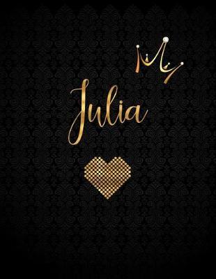 Julia: Black Personalized Lined Journal with Inspirational Quotes