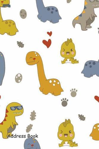 Address Book: Include Alphabetical Index with Cute Dino Cartoons Cover