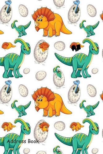 Address Book: Include Alphabetical Index with Cute Dinosaur Seamless Cover