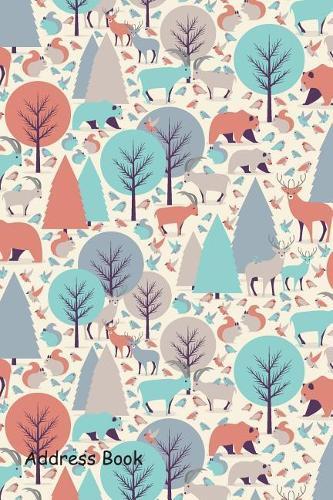 Address Book: Include Alphabetical Index with Mountain Animals Seamless Pattern Cover