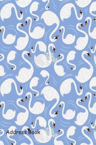 Address Book: Include Alphabetical Index with Pattern White Swan Cover