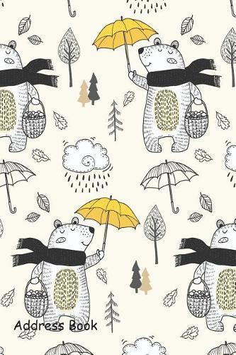 Address Book: Include Alphabetical Index with Cute Bear Pattern Cover