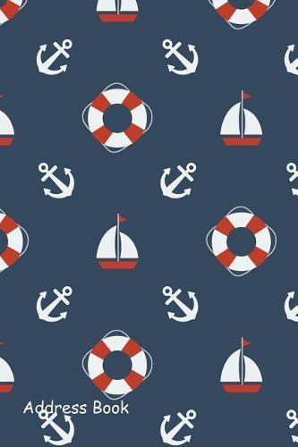 Address Book: Include Alphabetical Index with Summer Seamless Pattern with Anchors Cover