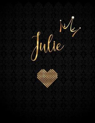 Julie: Black Personalized Lined Journal with Inspirational Quotes