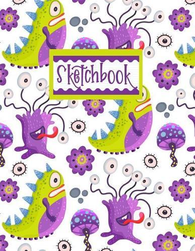 Sketchbook: 110 Pages of Drawing Paper 8.5 X 11 Funny Purple Monsters Design Cover for Kids