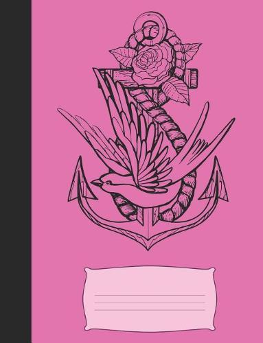 Anchore Swallow & Rose Composition: Pink - Graph Ruled - 7.44 X 9.69 Composition - 120 Pages