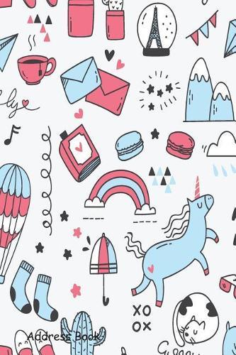 Address Book: For Contacts, Addresses, Phone Numbers, Email, Note, Alphabetical Index with Abstract Cute Doodle Seamless