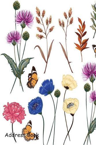 Address Book: For Contacts, Addresses, Phone Numbers, Email, Note, Alphabetical Index with Botanic Meadow Flower