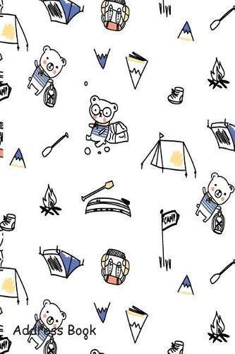 Address Book: For Contacts, Addresses, Phone Numbers, Email, Note, Alphabetical Index with Hand Drawn Bear Pattern Background