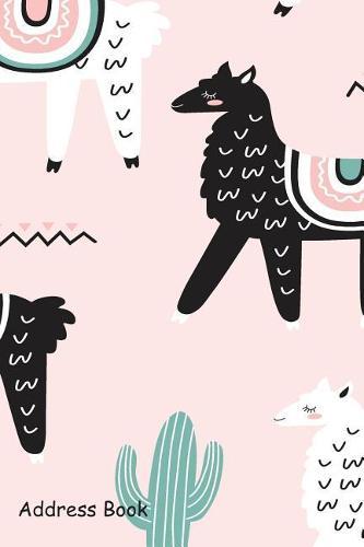 Address Book: For Contacts, Addresses, Phone Numbers, Email, Note, Alphabetical Index with Seamless Pattern Llamas