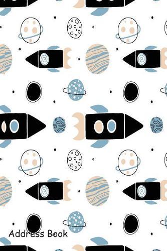 Address Book: For Contacts, Addresses, Phone Numbers, Email, Note, Alphabetical Index with Seamless Space Pattern