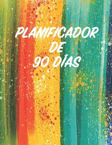 Planificador de 90 Dias: Arco Iris Pintura de Agua Organizador del Programa Mensual Planificador Semanal de 3 Meses, 12 Semanas Verde Naranja Rojo Naranja Amarillo Azul Ideal Para La Escuela, El Estudio Y La Oficina