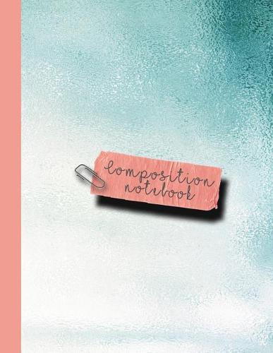 Composition Notebook: Large Sparkle Glitter School or Academic College Ruled Notebook for Girls and Women - Turquoise Reflective Sheen