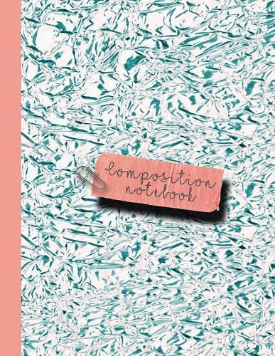 Composition Notebook: Large Sparkle Glitter School or Academic College Ruled Notebook for Girls and Women - Green Crinkle Sparkle