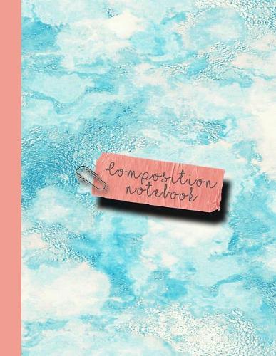 Composition Notebook: Large Sparkle Glitter School or Academic College Ruled Notebook for Girls and Women - Turquoise Marble