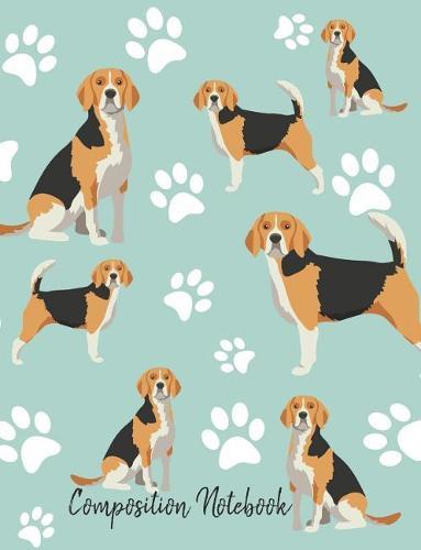 Composition Notebook: Beagle Paw Prints Cute School Notebook 100 Pages Wide Ruled Paper