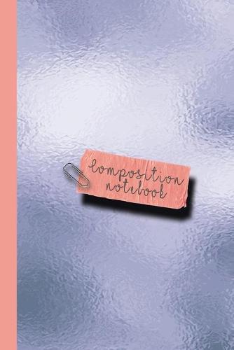 Composition notebook: Small sparkle glitter school or academic college ruled composition notebook for girls and women - Bright blue reflective sheen