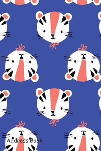 Address Book: For Contacts, Addresses, Phone, Email, Note, Emergency Contacts, Alphabetical Index with Cats on Blue