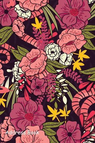 Address Book: For Contacts, Addresses, Phone, Email, Note, Emergency Contacts, Alphabetical Index with Floral Jungle Snakes Seamless Pattern