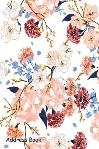 Address Book: Include Alphabetical Index with Beautiful Hand Drawing Seamless Blooming Florals