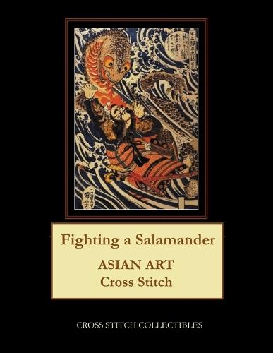 Fighting a Salamander: Asian Art Cross Stitch Pattern