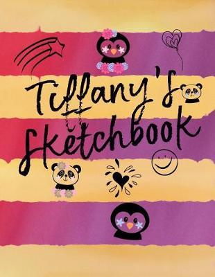 Pink, Purple, and Gold Penguin Panda Personalized Tiffany 200 Pages Sketchbook Journal: Tiffany's Sketchbook
