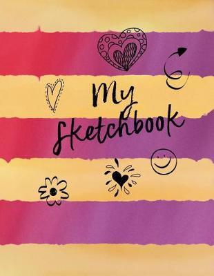 Pink, Purple, and Gold Striped 200 Pages Sketchbook Journal: My Sketchbook
