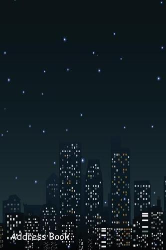 Address Book: For Contacts, Addresses, Phone, Email, Note, Emergency Contacts, Alphabetical Index with City Skylines at Night