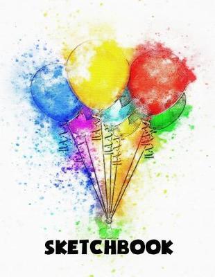 Colorful Birthday Balloons Blank Drawing Sketchbook Journal
