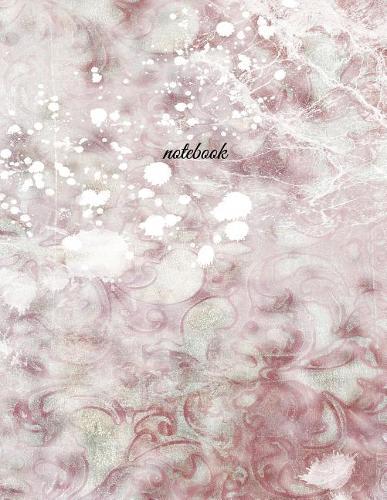 Notebook: 8.5x11 Pink Abstract Marble Texture Notebook with Dot Grid Pages