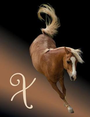 Horse Initial 'x' Monogram Notebook: Custom Blank Lined Journal Personalized for Names Starting with Initial Letter X (Jotter, Notepad, Composition Book)