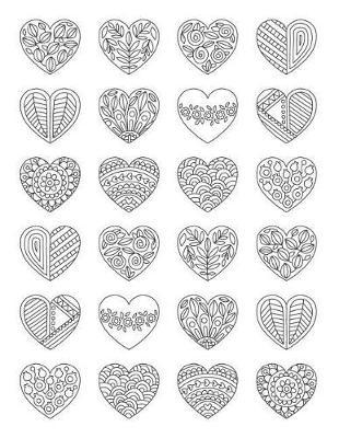 Tiny Hearts Bullet Journal with Floral Margins for Adult Coloring